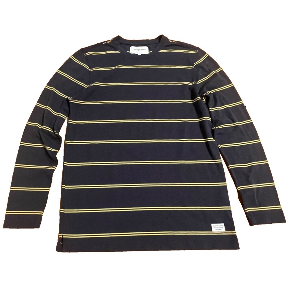 Modern Amusement Men Medium Long Sleeve Yellow Stripes Minimalist Casual Street
